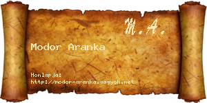 Modor Aranka névjegykártya